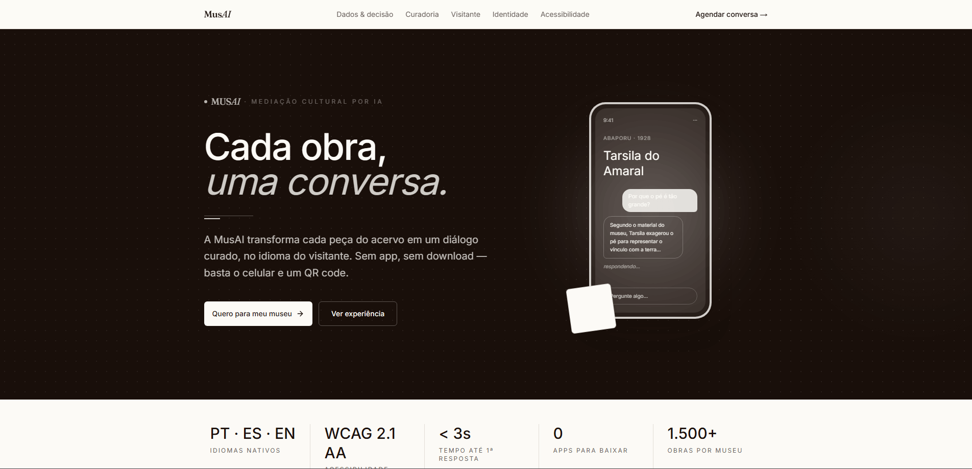 Site da Musai Experience, feito por nós