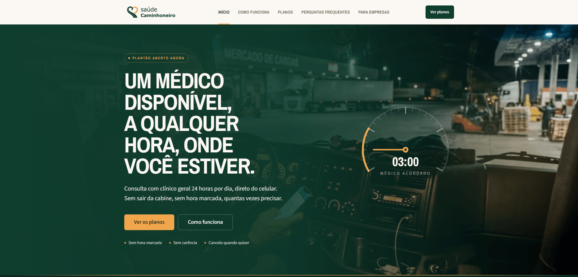 Site da Saúde Caminhoneiro, feito por nós